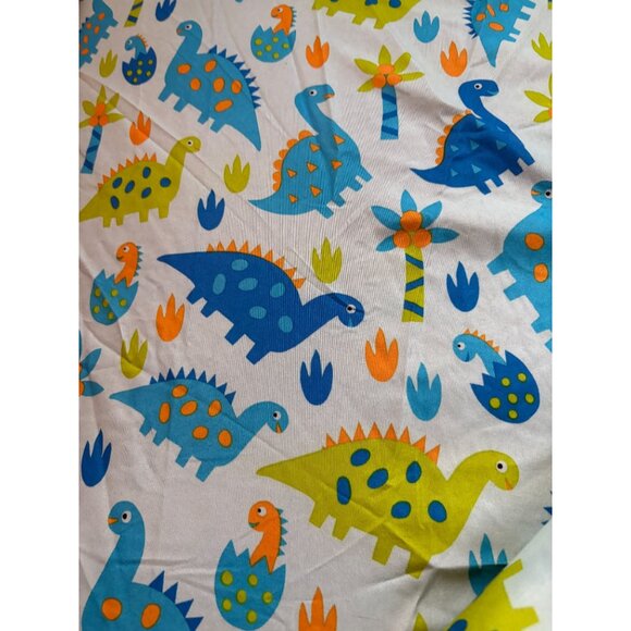 Kite Kids Dinosaur Print Twin Sheet Set With Fitted Sheet Flat Sheet & Pillowcas - Picture 12 of 13